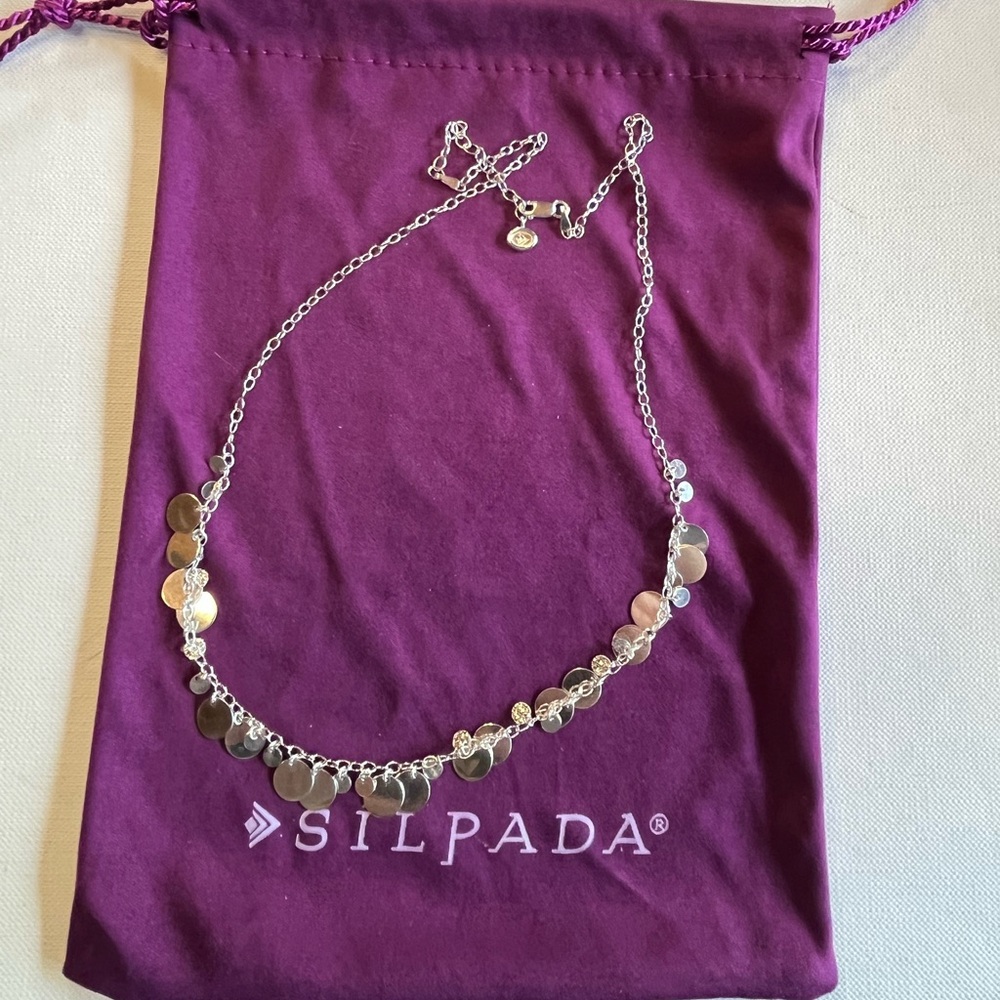 Silpada Silver Necklace with Shimmering Disc Charms